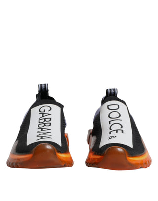 Schwarze Orange Sorrento Slip On Sneakerschuhe