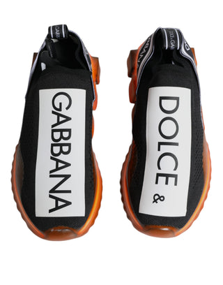 Schwarze Orange Sorrento Slip On Sneakerschuhe
