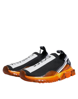 Schwarze Orange Sorrento Slip On Sneakerschuhe