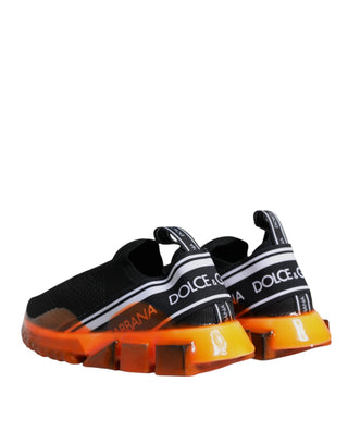 Schwarze Orange Sorrento Slip On Sneakerschuhe