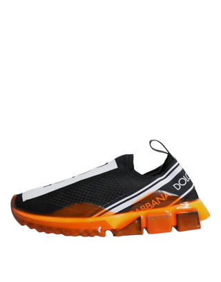 Schwarze Orange Sorrento Slip On Sneakerschuhe