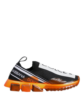 Schwarze Orange Sorrento Slip On Sneakerschuhe