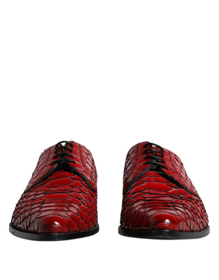 Rote strukturierte, lackierte Derby Herren-Business-Schuhe