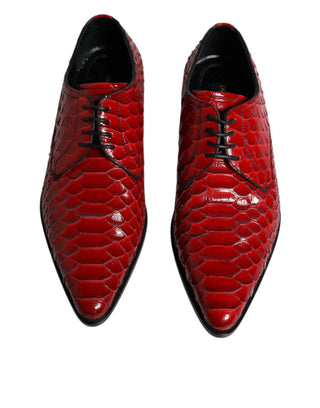 Rote strukturierte, lackierte Derby Herren-Business-Schuhe
