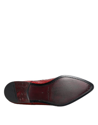 Rote strukturierte, lackierte Derby Herren-Business-Schuhe