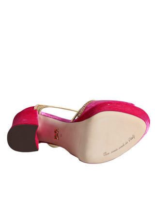 Pinke Samt Plateau Knöchelriemen High Heel Sandalen Schuhe