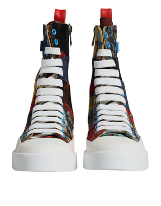 Mehrfarbige Patchwork-High-Top-Sneaker