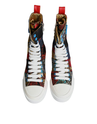 Mehrfarbige Patchwork-High-Top-Sneaker