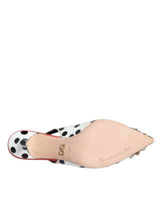 Mehrfarbige Leder-Kristall-Heels Slingback-Schuhe