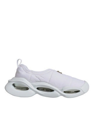 Weiße gepolsterte Stoff-Sneaker-Schuhe