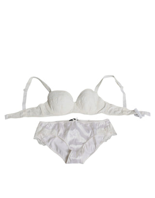 Weißer Seiden-Stretch-Panty Balconette-BH Unterwäsche