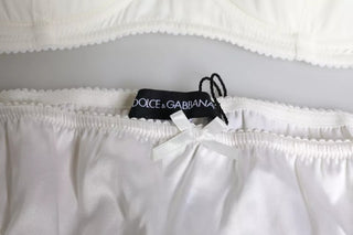 Weißer Seiden-Stretch-Panty Balconette-BH Unterwäsche