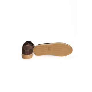 Zapatilla para hombre de piel de becerro marrón