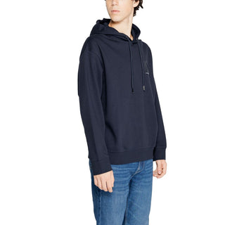 Blauer Baumwoll-Kapuzenpullover