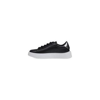 Schwarze Polyethylen Low-Top-Sneakers