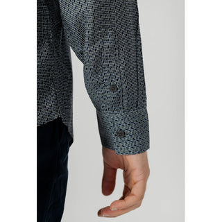 Camisa con patrón de viscosa gris