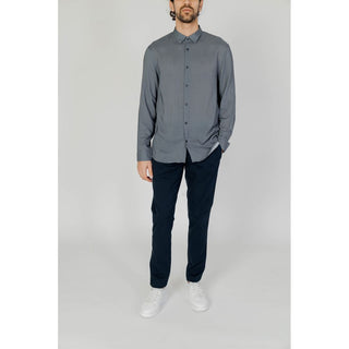 Camisa con patrón de viscosa gris