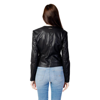 Black Polyester Leather Jacket