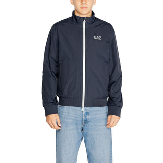 Blaue Polyamid-Jacke