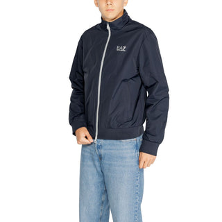 Blaue Polyamid-Jacke