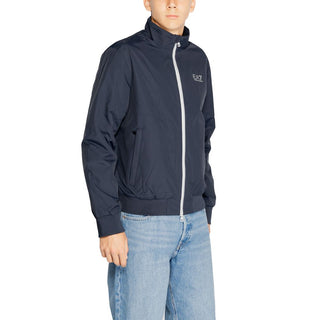 Blaue Polyamid-Jacke