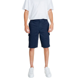 Blaue Bermuda-Shorts aus Baumwolle