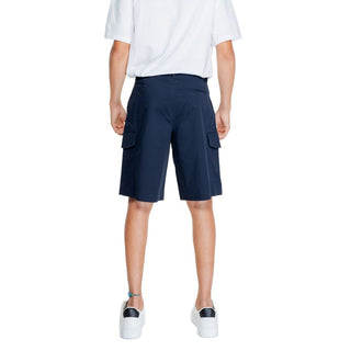 Blaue Bermuda-Shorts aus Baumwolle