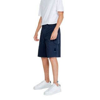 Blaue Bermuda-Shorts aus Baumwolle