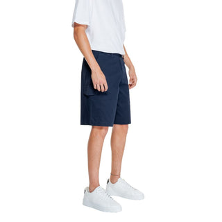 Blaue Bermuda-Shorts aus Baumwolle