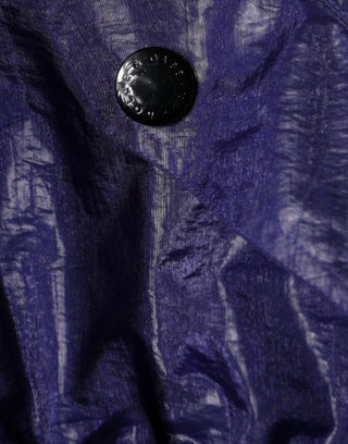 Chaqueta bomber azul de algodón elástico con cremallera completa