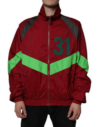 Chaqueta cortavientos multicolor de nailon con cremallera completa
