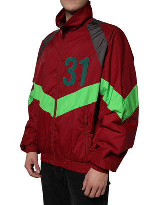 Chaqueta cortavientos multicolor de nailon con cremallera completa