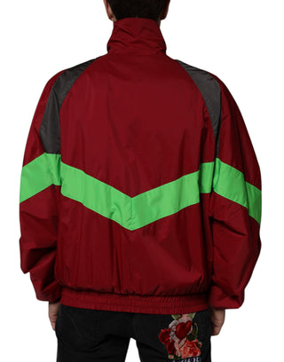 Chaqueta cortavientos multicolor de nailon con cremallera completa