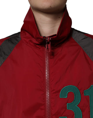 Chaqueta cortavientos multicolor de nailon con cremallera completa