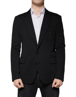 Blazer formal negro de lana, de un solo botón
