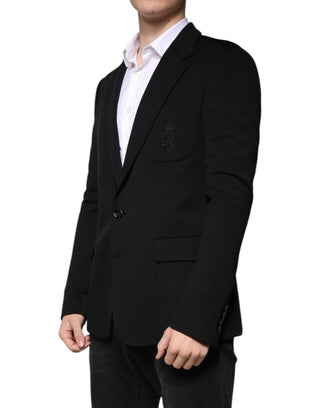 Blazer formal negro de lana, de un solo botón