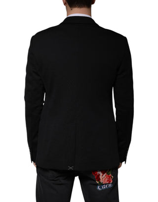 Blazer formal negro de lana, de un solo botón