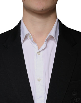 Blazer formal negro de lana, de un solo botón