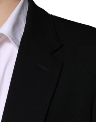 Blazer formal negro de lana, de un solo botón