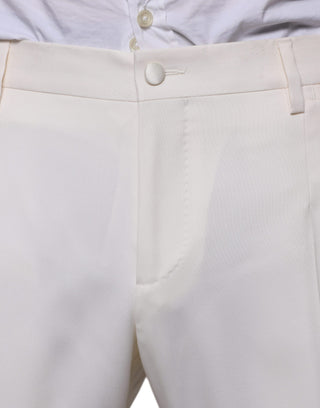 Weißer Anzug aus Wolle und Seide, dreiteilig, Slim Fit, für festliche Anlässe