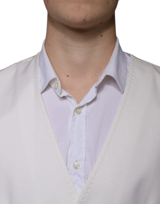 Weißer Anzug aus Wolle und Seide, dreiteilig, Slim Fit, für festliche Anlässe