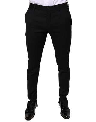 Schwarze Anzughose aus Wolle im Skinny Fit