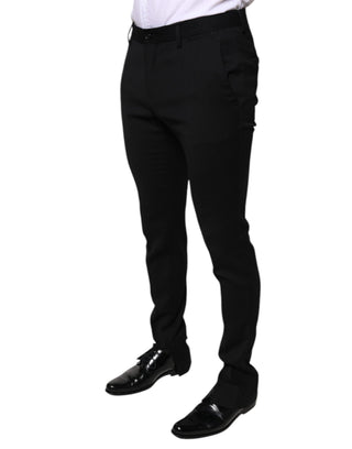 Schwarze Anzughose aus Wolle im Skinny Fit