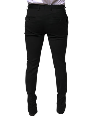 Schwarze Anzughose aus Wolle im Skinny Fit