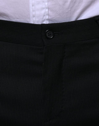 Schwarze Anzughose aus Wolle im Skinny Fit