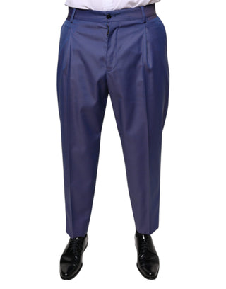 Blaue Anzughose aus Wolle mit schmal zulaufendem Bein