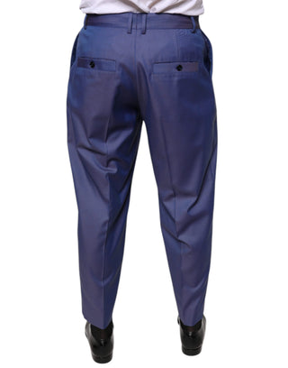 Blaue Anzughose aus Wolle mit schmal zulaufendem Bein