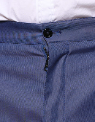 Blaue Anzughose aus Wolle mit schmal zulaufendem Bein