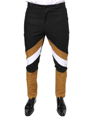 Mehrfarbig gestreifte Skinny-Hose aus Baumwolle