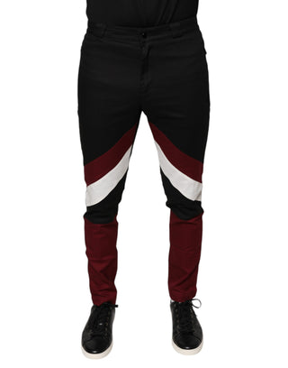 Mehrfarbig gestreifte Skinny-Hose aus Baumwolle